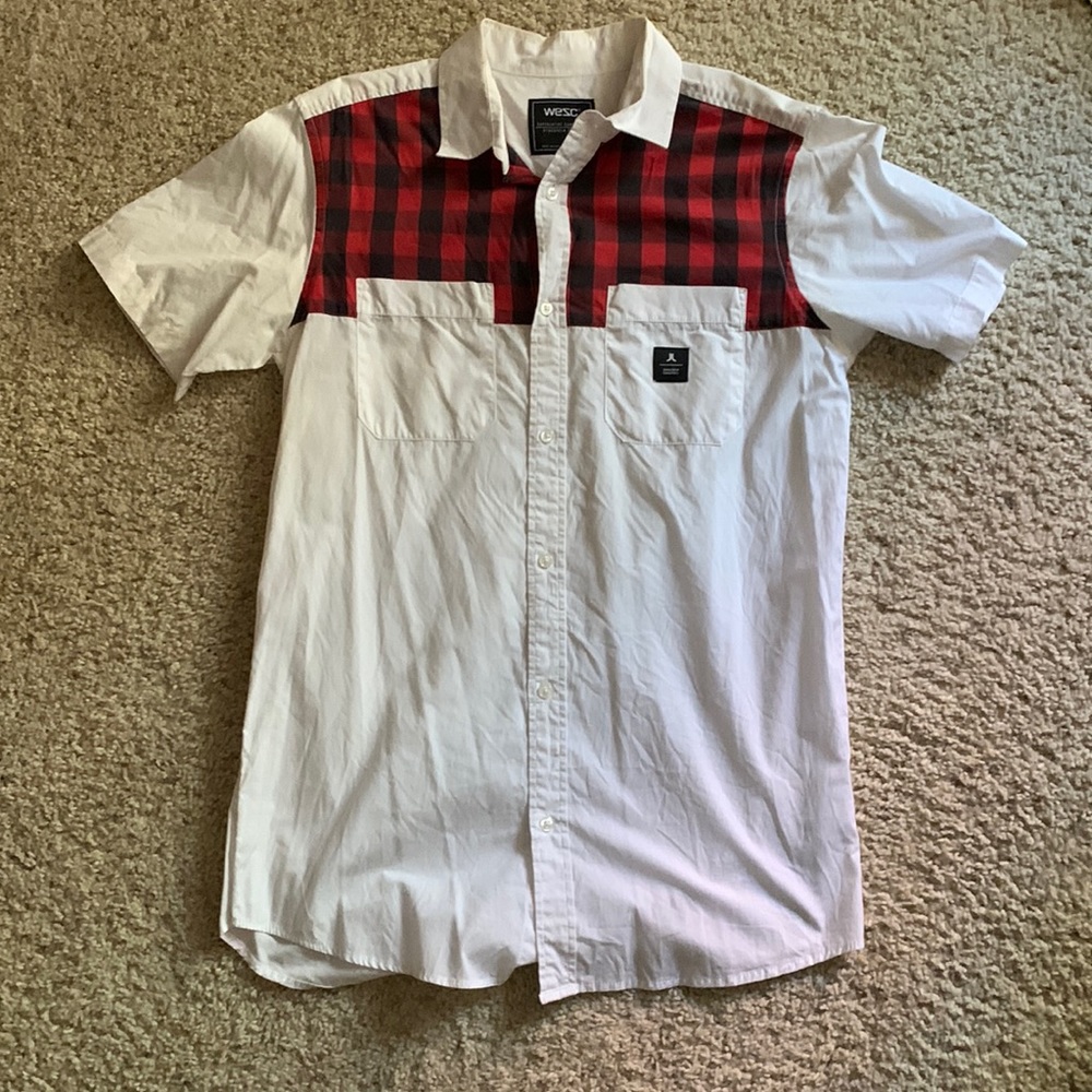 WESC Plaid Button-Up Shirt - Streetwear - Men’s Size Medium - Made in Sweden